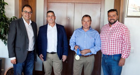 Manuel Garca y Vicente Picazo, histricos judokas de Legans, recibidos por el alcalde y el concejal de Deportes tras su ltimo xito internacional